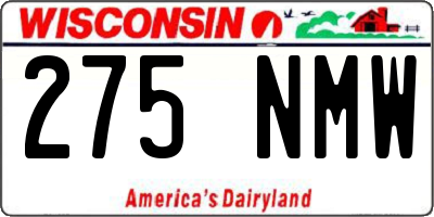 WI license plate 275NMW