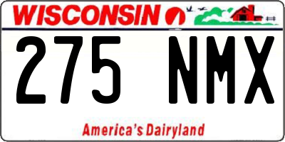 WI license plate 275NMX