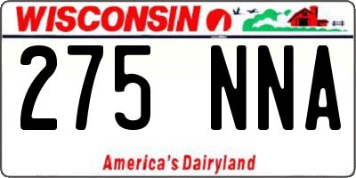 WI license plate 275NNA