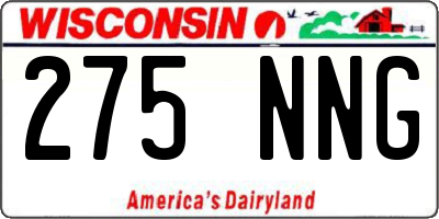 WI license plate 275NNG
