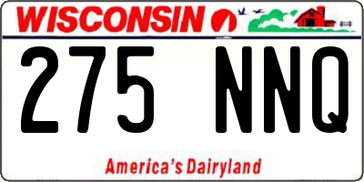 WI license plate 275NNQ