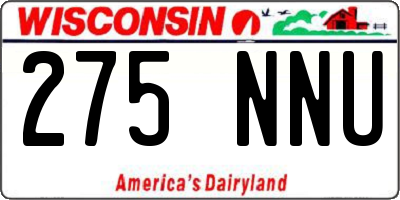 WI license plate 275NNU