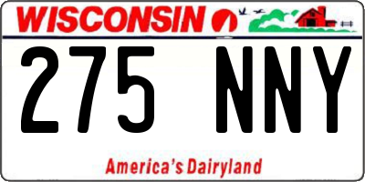 WI license plate 275NNY