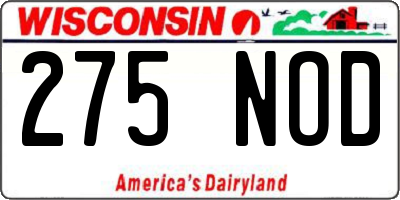 WI license plate 275NOD