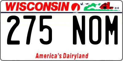 WI license plate 275NOM