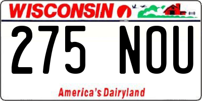 WI license plate 275NOU