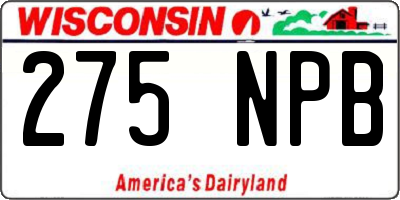 WI license plate 275NPB
