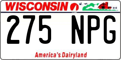 WI license plate 275NPG