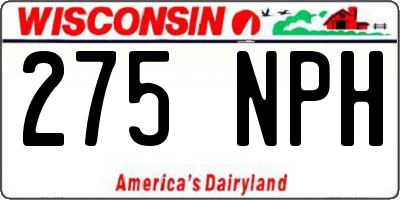 WI license plate 275NPH