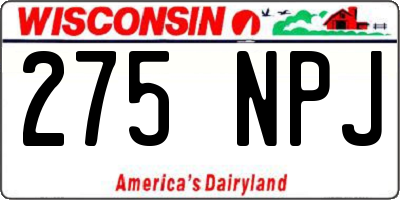 WI license plate 275NPJ