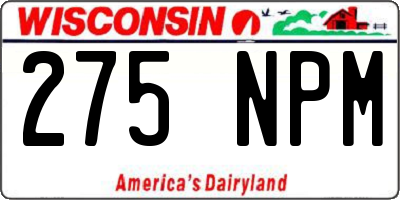 WI license plate 275NPM