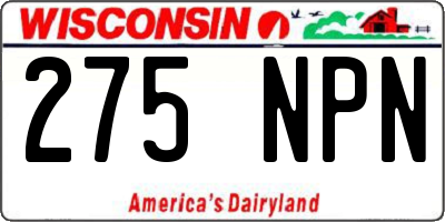 WI license plate 275NPN