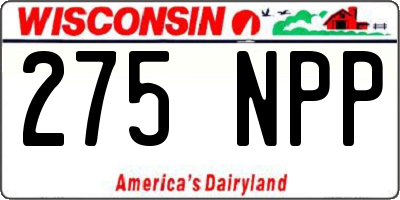 WI license plate 275NPP