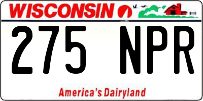 WI license plate 275NPR
