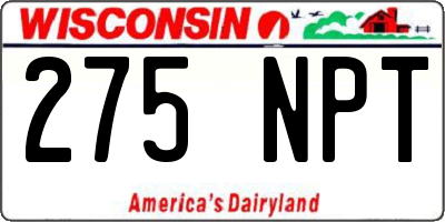 WI license plate 275NPT