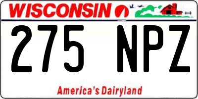 WI license plate 275NPZ