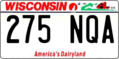 WI license plate 275NQA