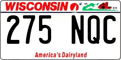 WI license plate 275NQC