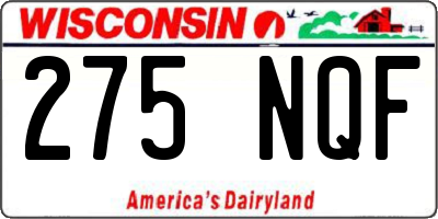 WI license plate 275NQF