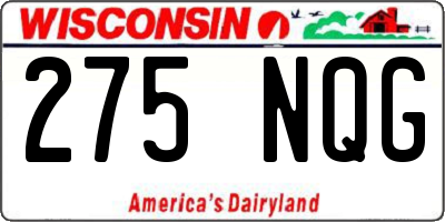 WI license plate 275NQG