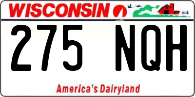WI license plate 275NQH