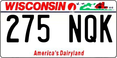 WI license plate 275NQK
