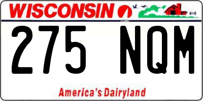 WI license plate 275NQM