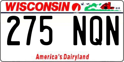 WI license plate 275NQN