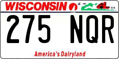 WI license plate 275NQR