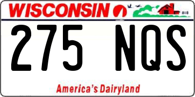 WI license plate 275NQS