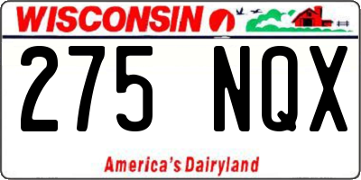 WI license plate 275NQX