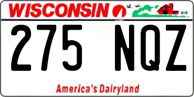 WI license plate 275NQZ