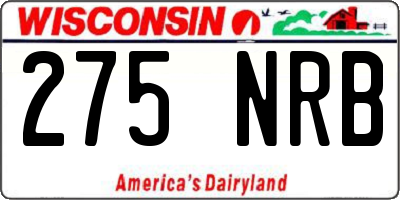 WI license plate 275NRB