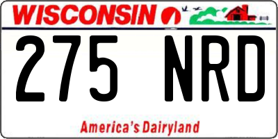 WI license plate 275NRD