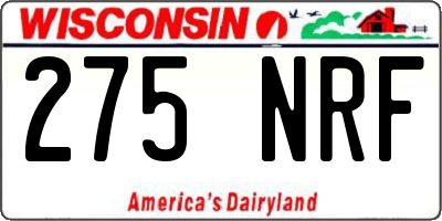 WI license plate 275NRF
