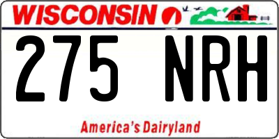 WI license plate 275NRH