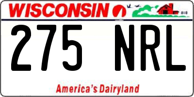 WI license plate 275NRL