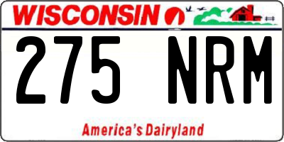 WI license plate 275NRM