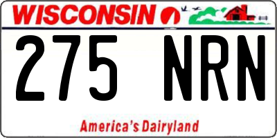 WI license plate 275NRN