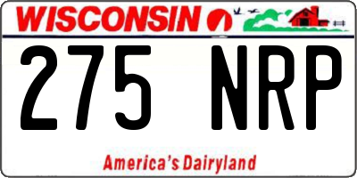 WI license plate 275NRP