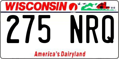 WI license plate 275NRQ