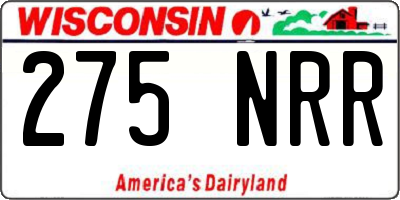 WI license plate 275NRR