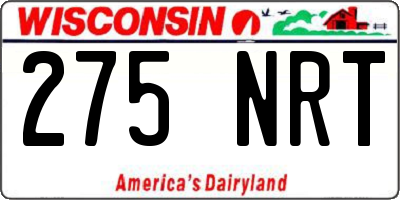 WI license plate 275NRT