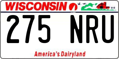 WI license plate 275NRU
