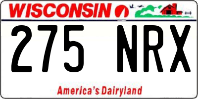 WI license plate 275NRX