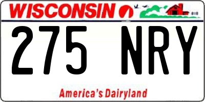 WI license plate 275NRY