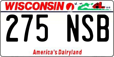 WI license plate 275NSB
