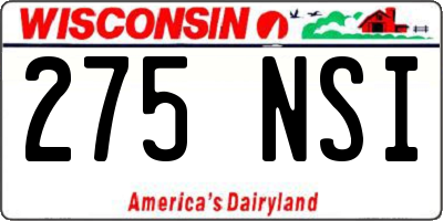 WI license plate 275NSI