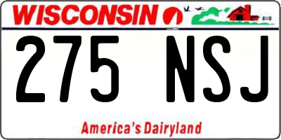 WI license plate 275NSJ