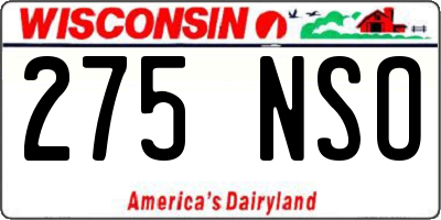 WI license plate 275NSO
